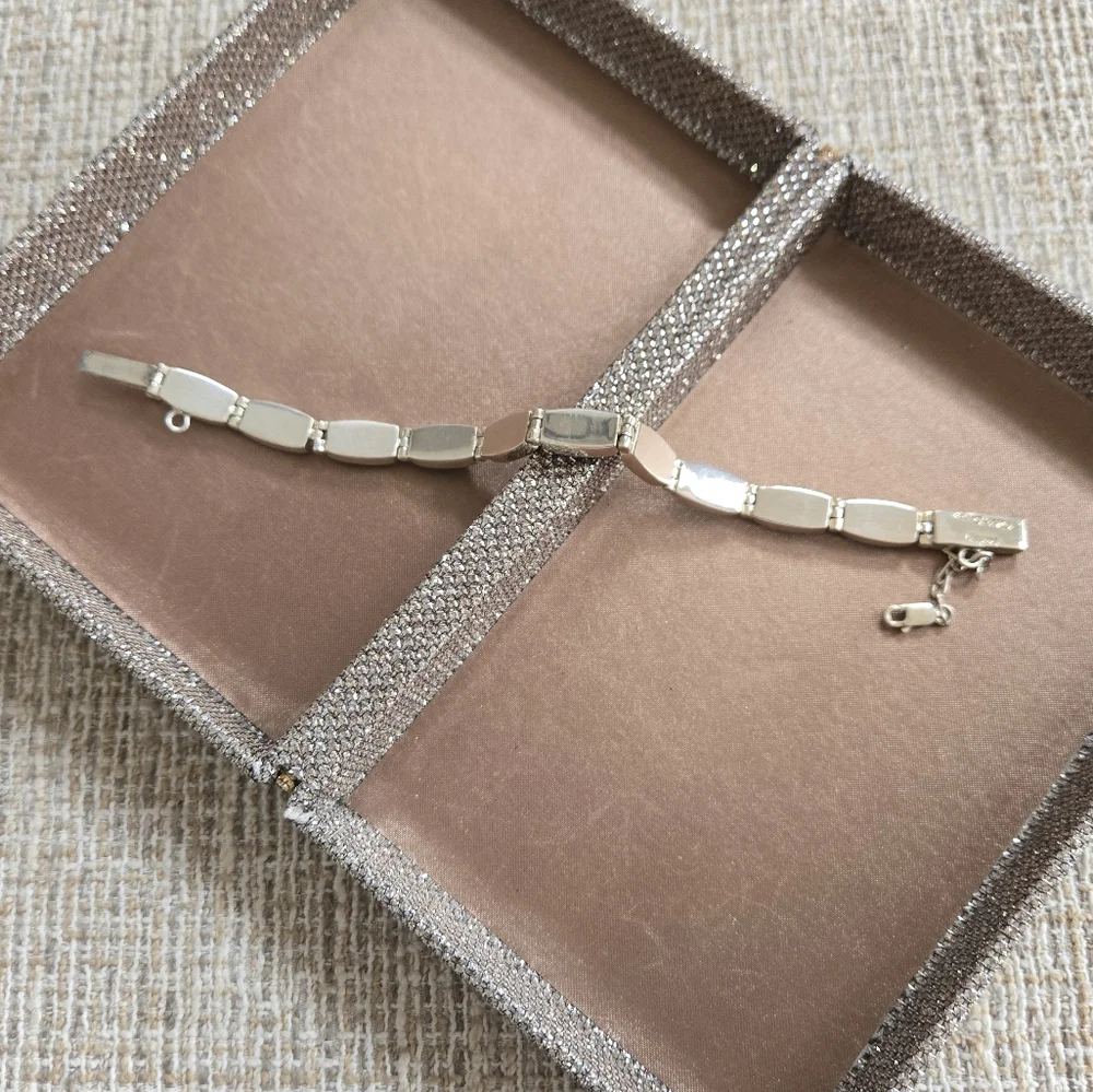 Vintage Navajo Calvin Begay Sterling Opal Bracelet - Picture 3 of 12